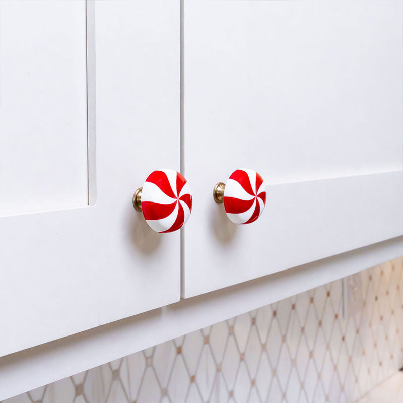 Christmas Peppermint Knob Button Cover