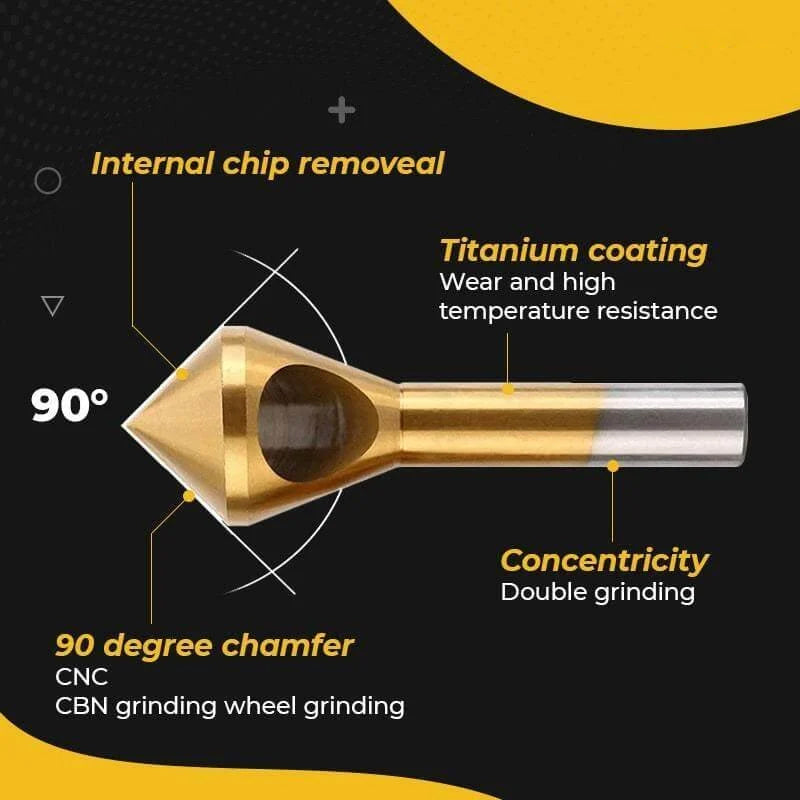 Titanium Coated Countersink Chamfer Tool(4 PCS)