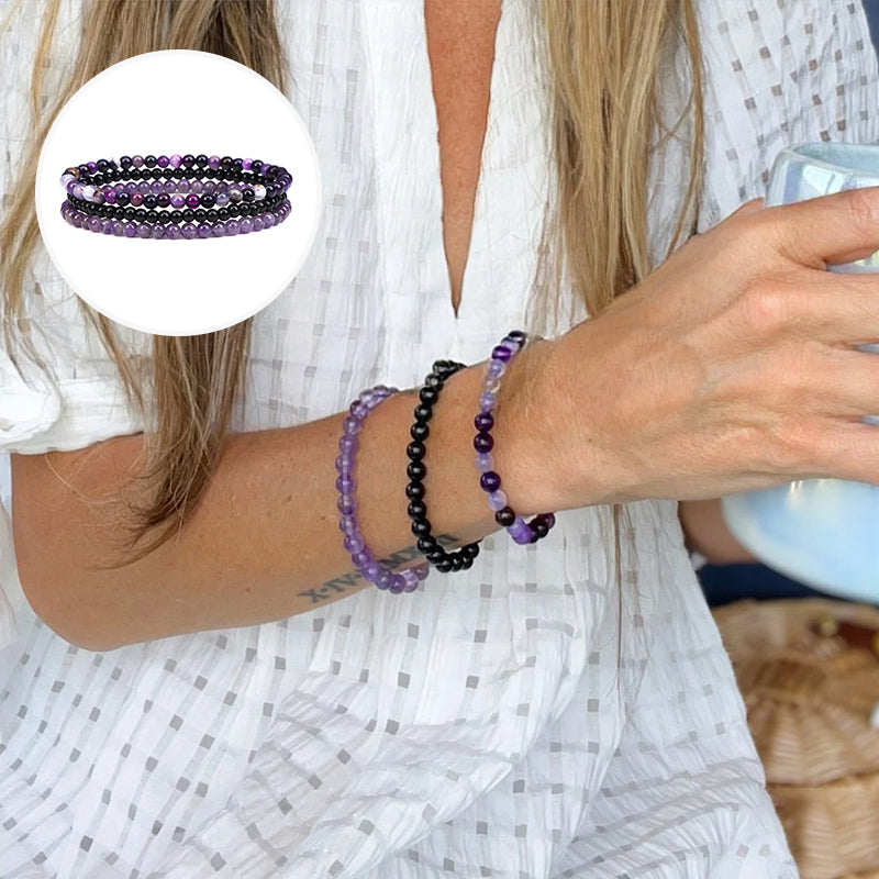 Amethyst Stress Relief Beaded Bracelet