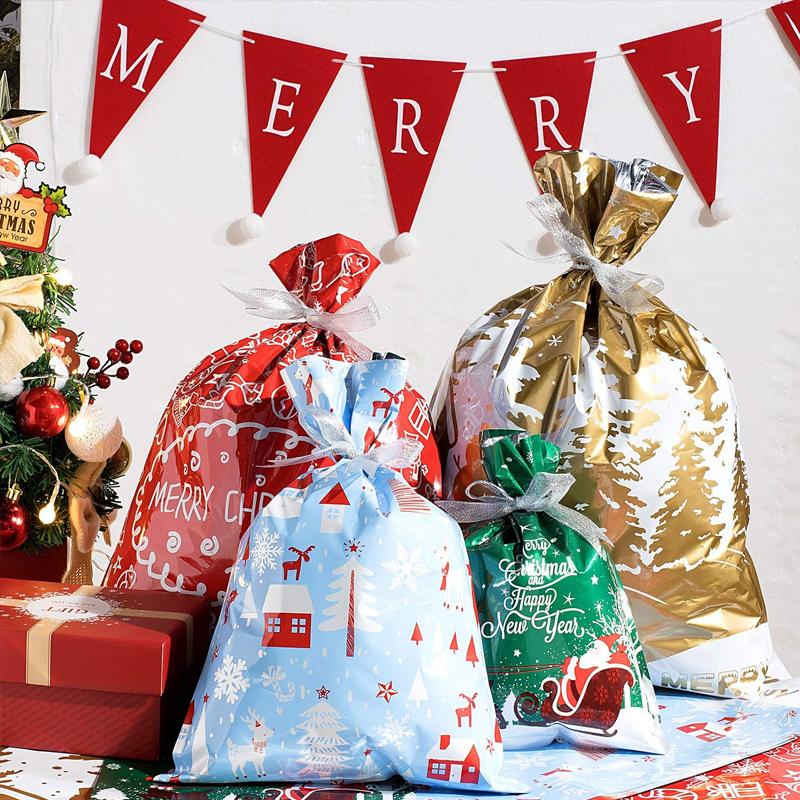 (π Early Christmas Sale π) Drawstring Christmas Gift Bags, Reusable