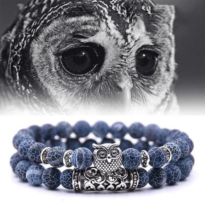 New Owl Natural Stone Bracelet