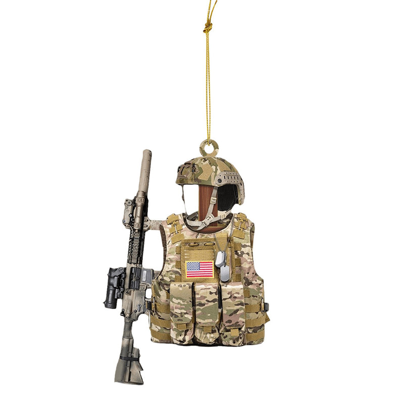 Military Uniform Personalized Flat Acrylic Ornament