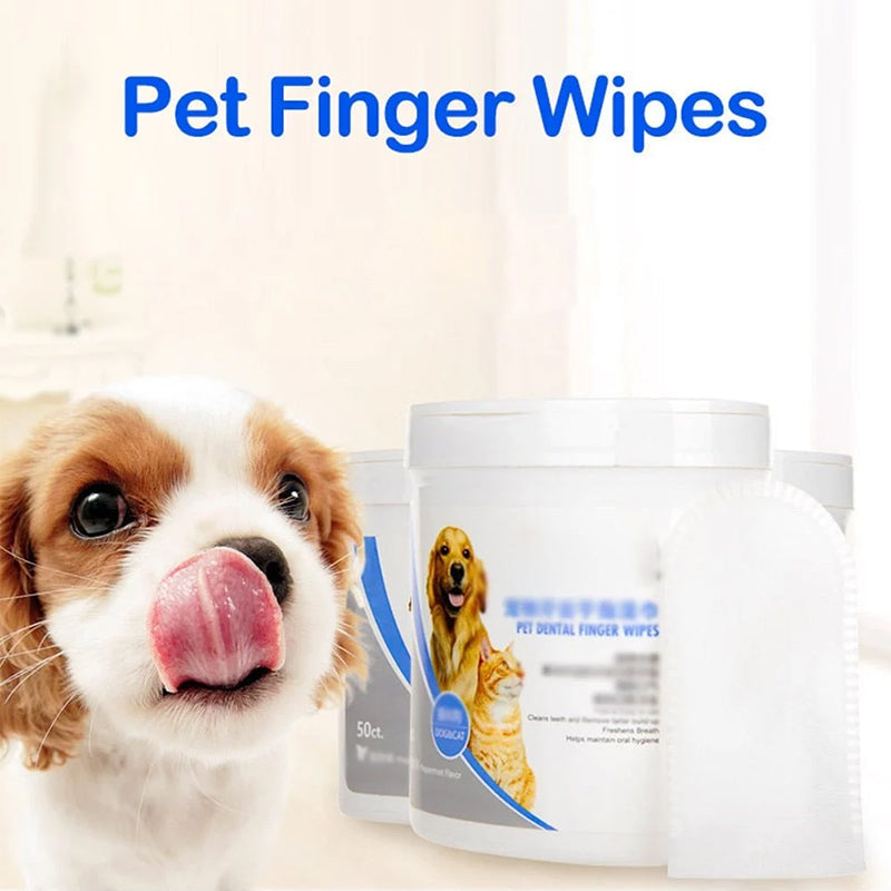 Pet Dental Cleaning Finger Wipes (50PCS)