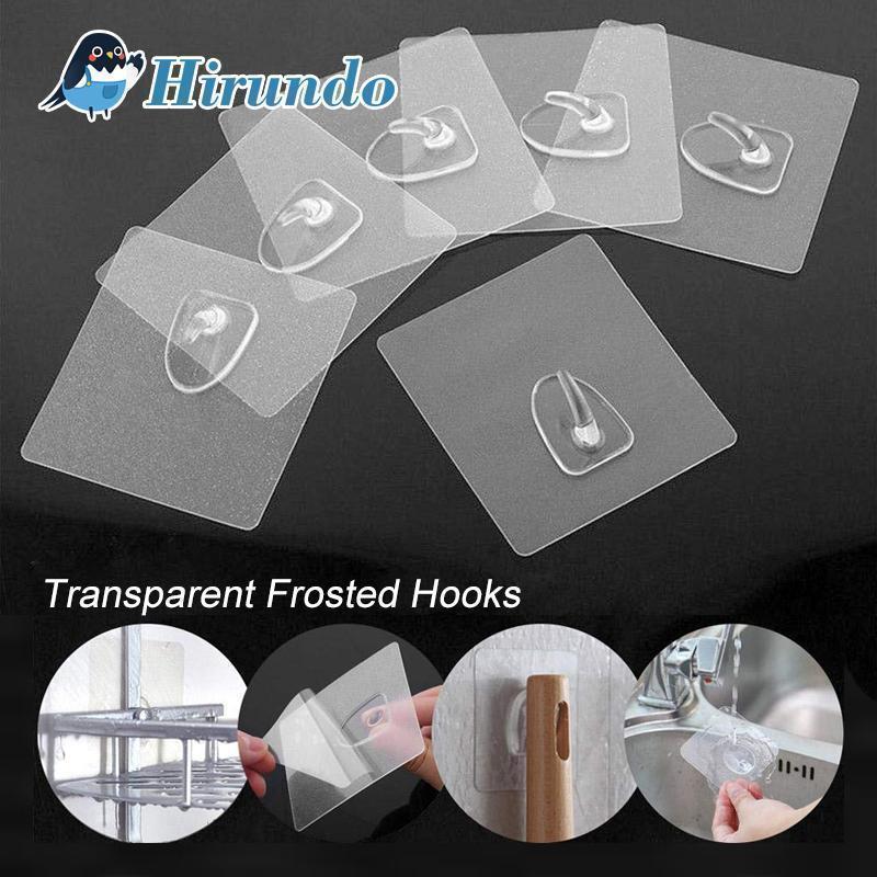 Waterproof Reusable Seamless Sticky Transparent Frosted Hooks