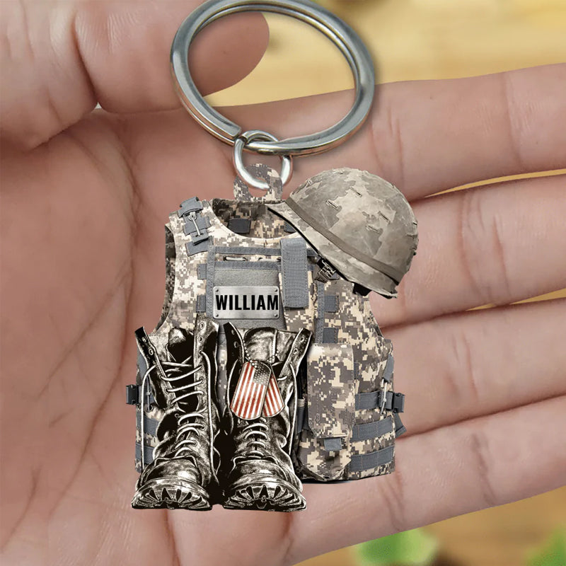 Military Uniform Personalized Flat Acrylic Ornament
