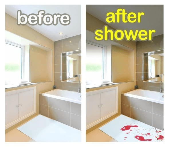 Bloody Color Changing Bath Mat