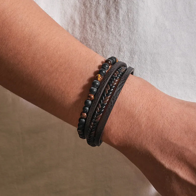 Natural Obsidian Magnetic Buckle Bracelet