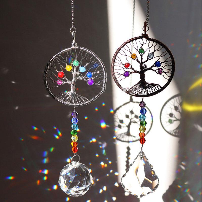Lifesparking Crystal Wind Chime Tree Of Life Suncatcher
