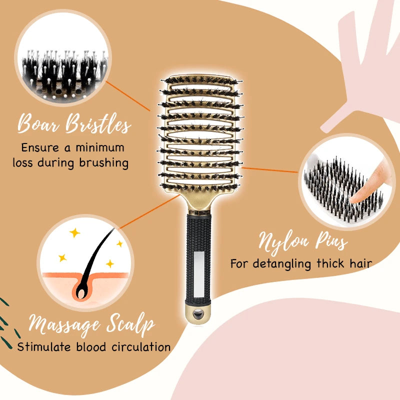 Nylon And Natural Bristles Brush