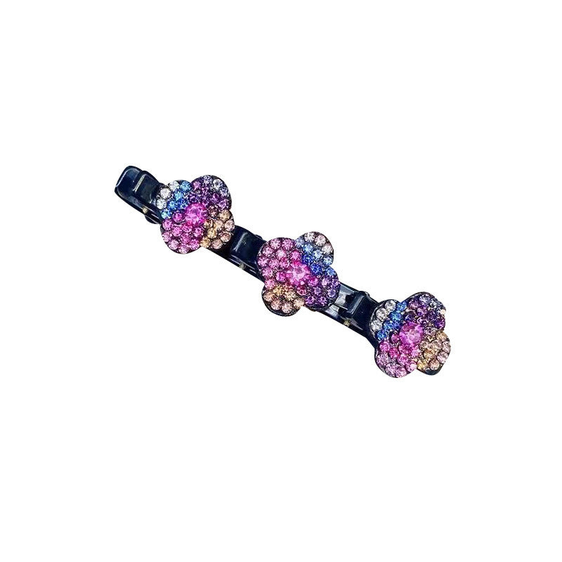 Sparkling Crystal Stone Braided Hair Clips
