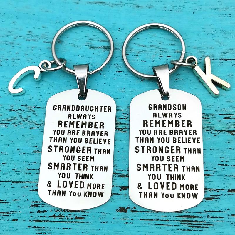 Lifesparking™ To My Grandson Granddaughter Son Daughter Gift Lettering Keychain