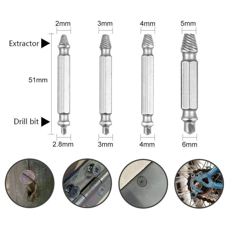 Damaged Screw Extractor (Set of 4)