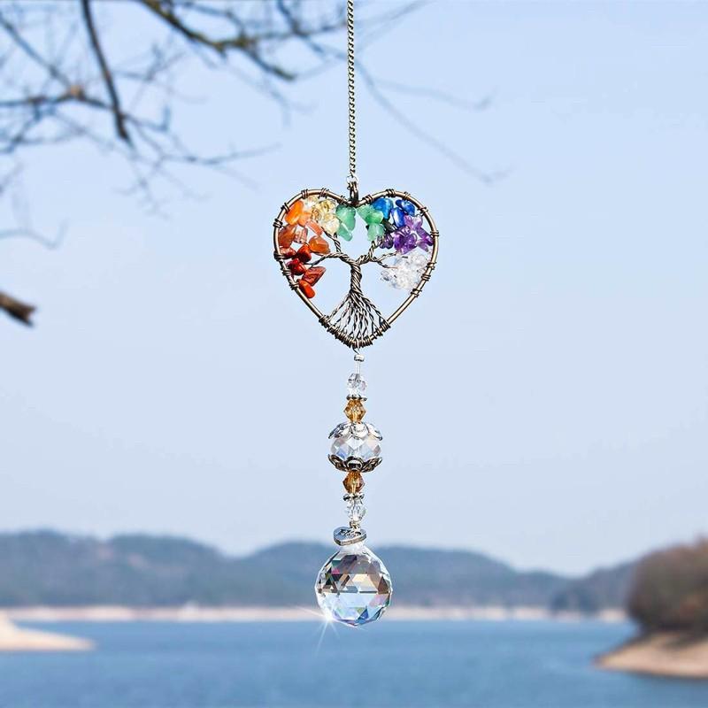 Lifesparking Crystal Wind Chime Tree Of Life Suncatcher