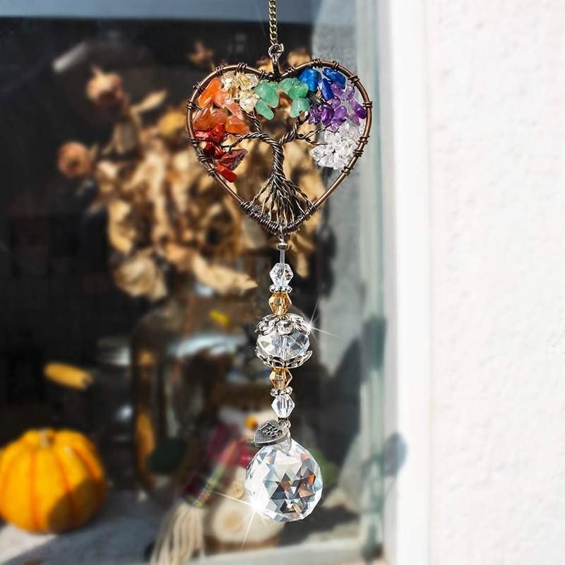 Lifesparking Crystal Wind Chime Tree Of Life Suncatcher