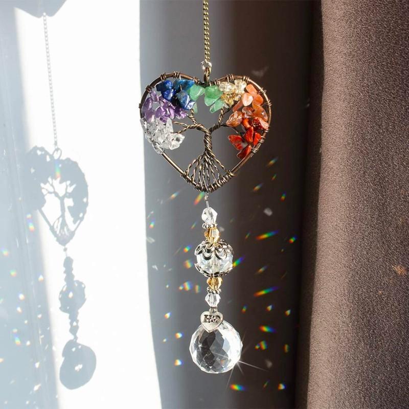 Lifesparking Crystal Wind Chime Tree Of Life Suncatcher
