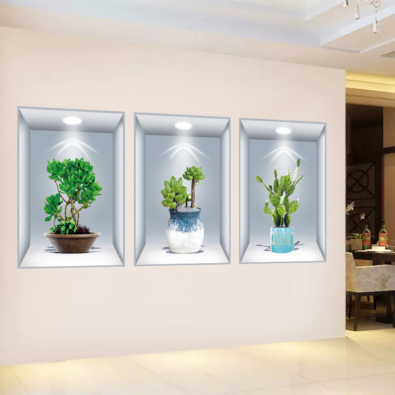 Plant And Flower 3D Effect Simulation Wall Painting