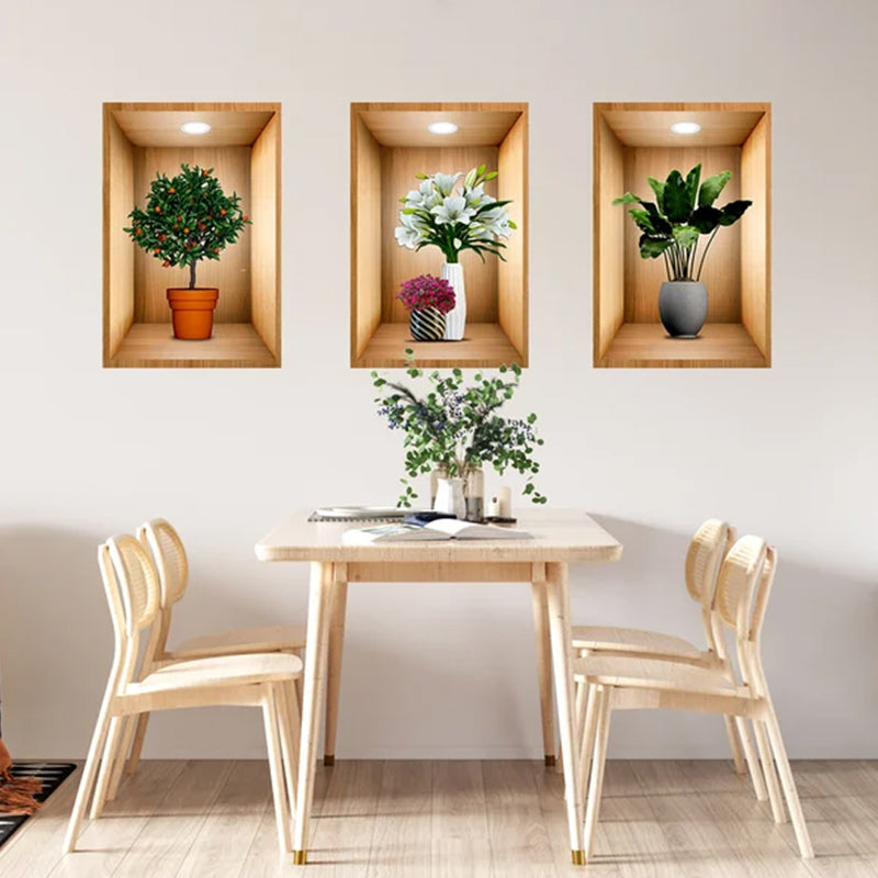 Plant And Flower 3D Effect Simulation Wall Painting