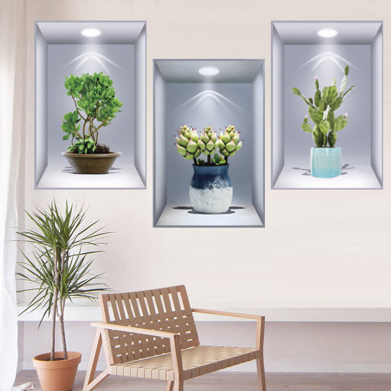Plant And Flower 3D Effect Simulation Wall Painting