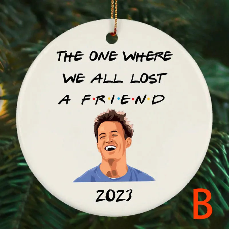 Chandler and Joey Hugging Christmas Ornament