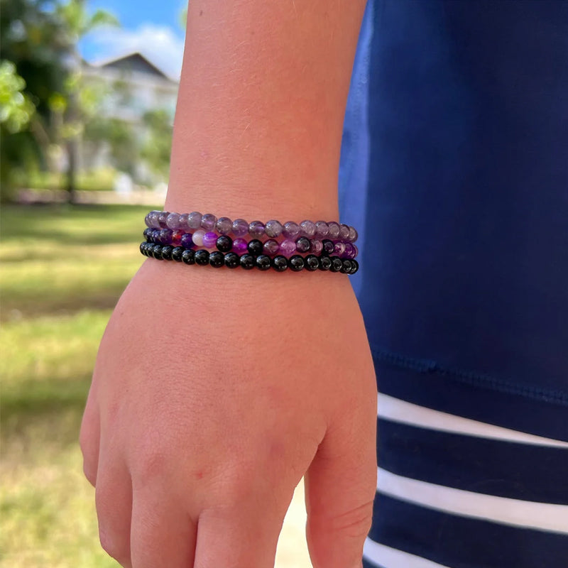 Amethyst Stress Relief Beaded Bracelet