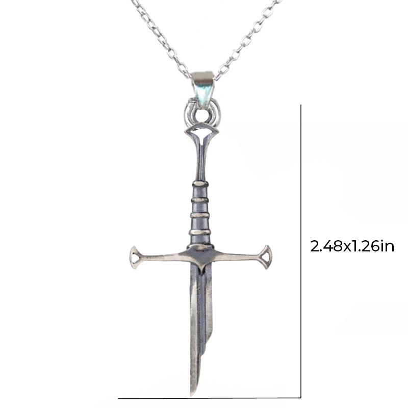 Silver-Plated Broken Sword Pendant