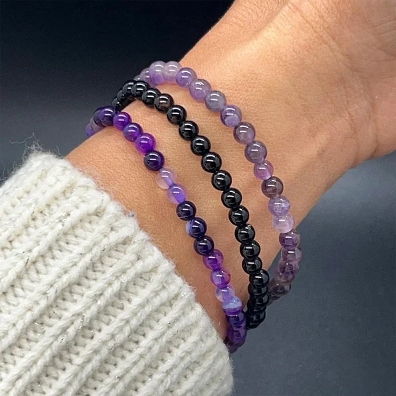 Amethyst Stress Relief Beaded Bracelet