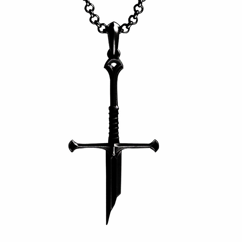 Silver-Plated Broken Sword Pendant