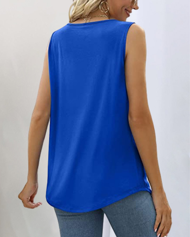 Square neck sleeveless tank top