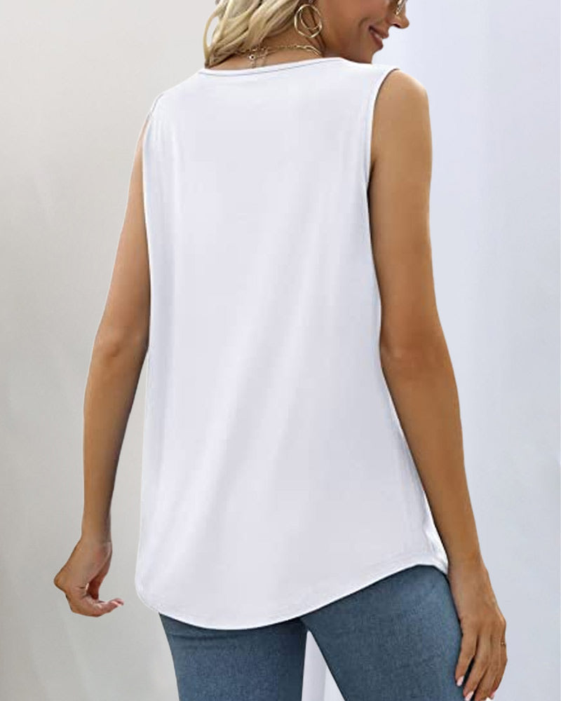 Square neck sleeveless tank top