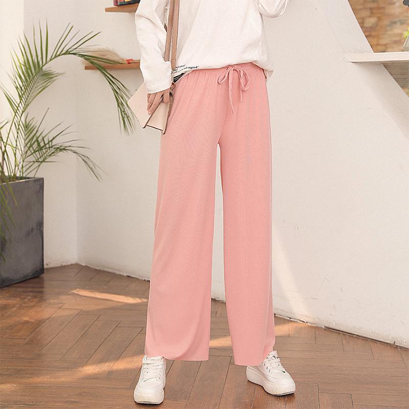 Ladies Ice Silk Wide Leg Pants