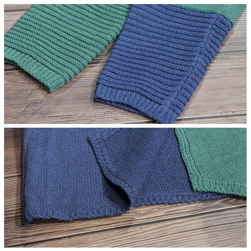 Contrast Color Loose Knit Sweater