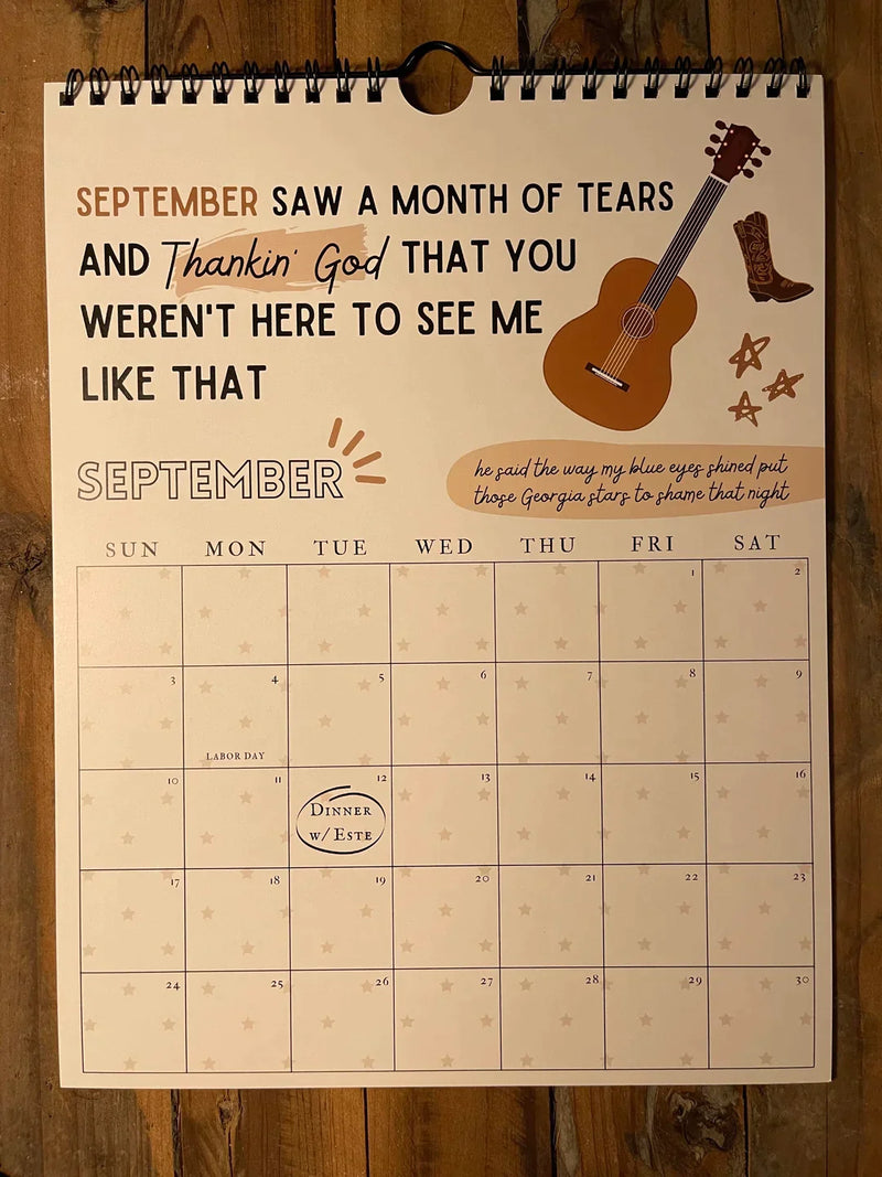 2024 TS Lyrics Calendar lifesparking