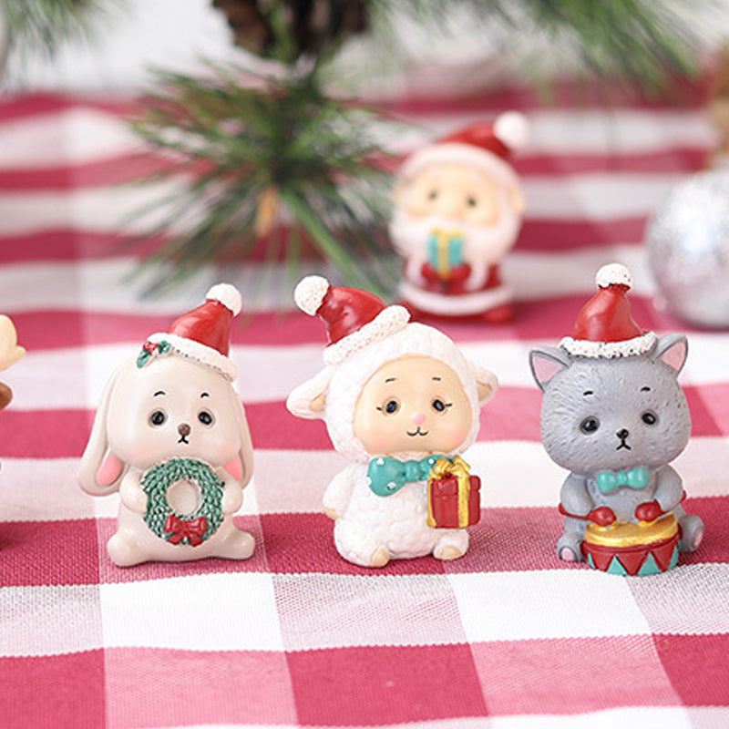 Handmade Animal Santa Ornaments