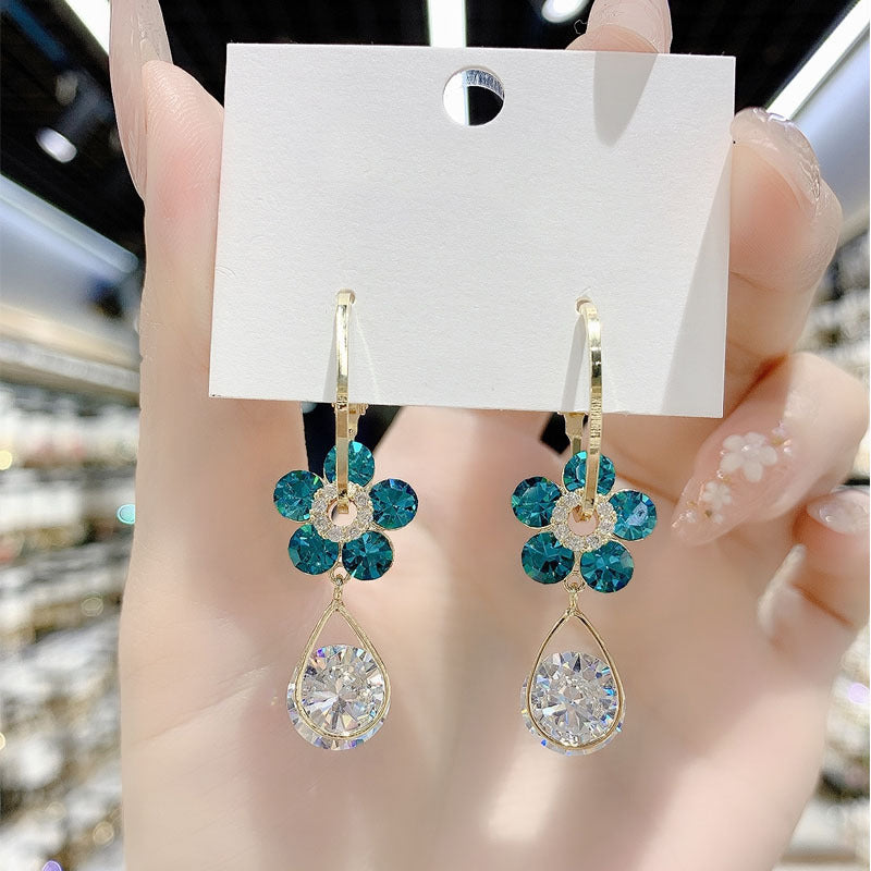 Fashion Flower Crystal Earrings