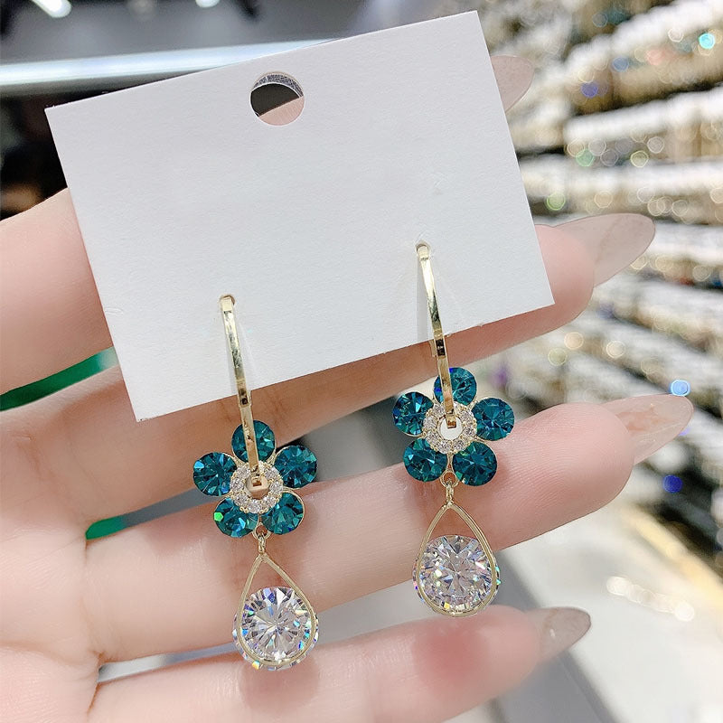 Fashion Flower Crystal Earrings