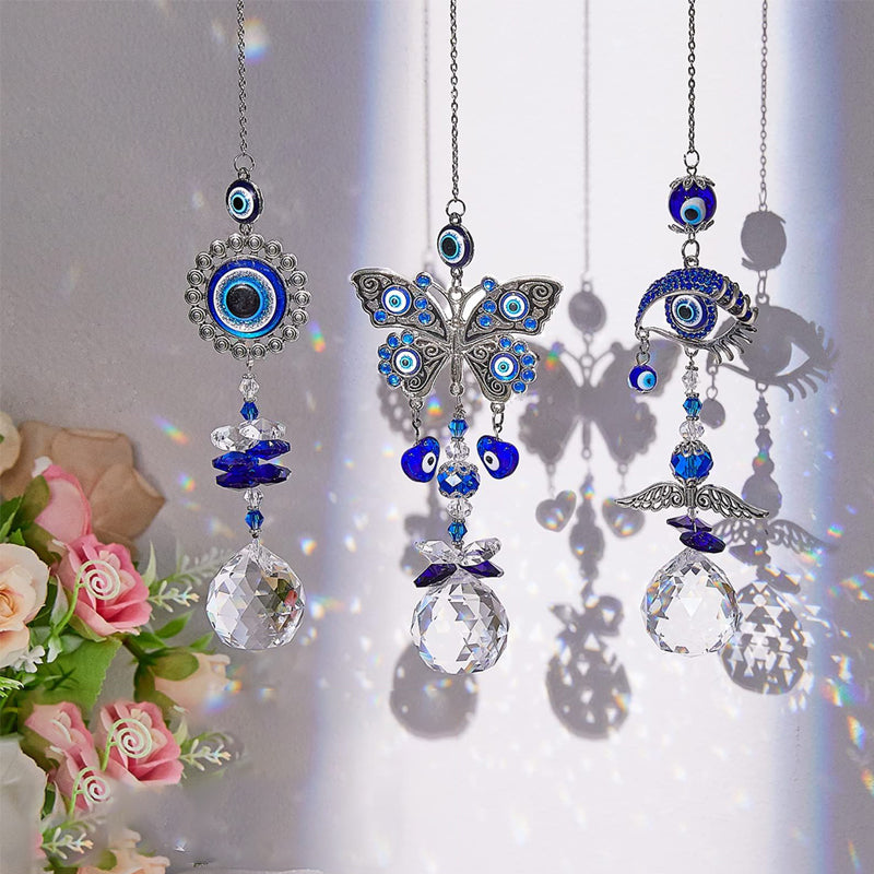 Reganew™ Hanging Crystal Suncatcher Ornament - Turkey Blue Evil Eye