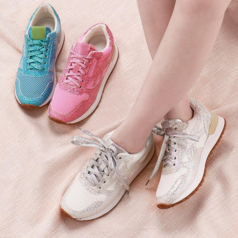 Solid Color Crystal Sparkle Sneakers