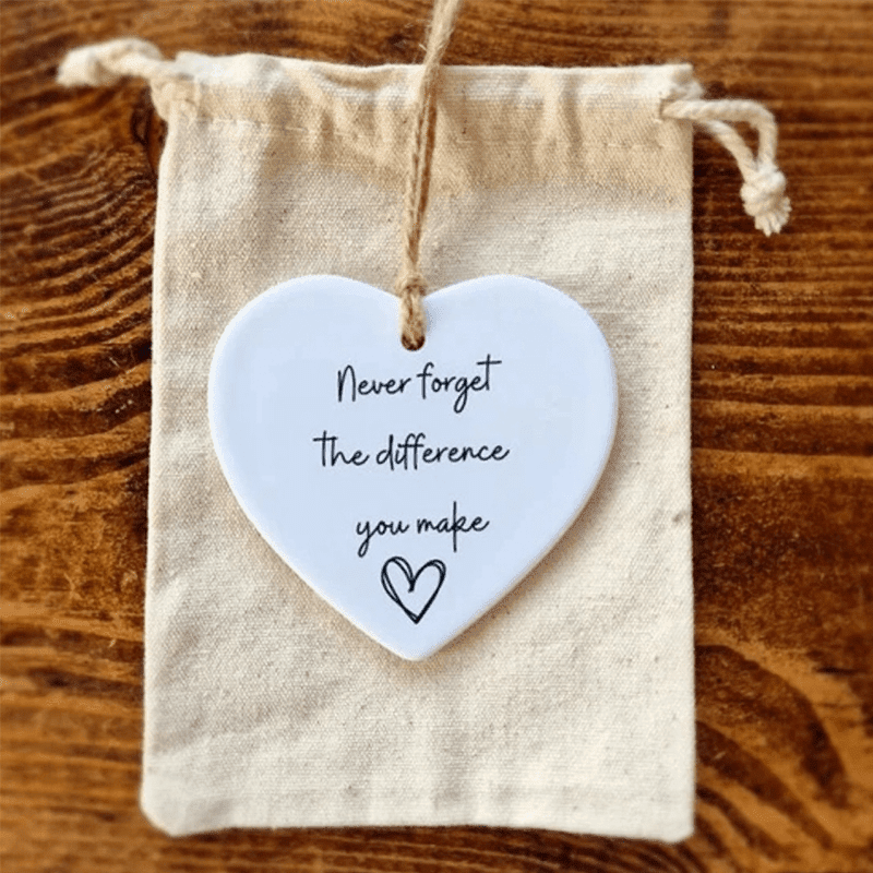 Ceramic Heart Quote card(GIft package)