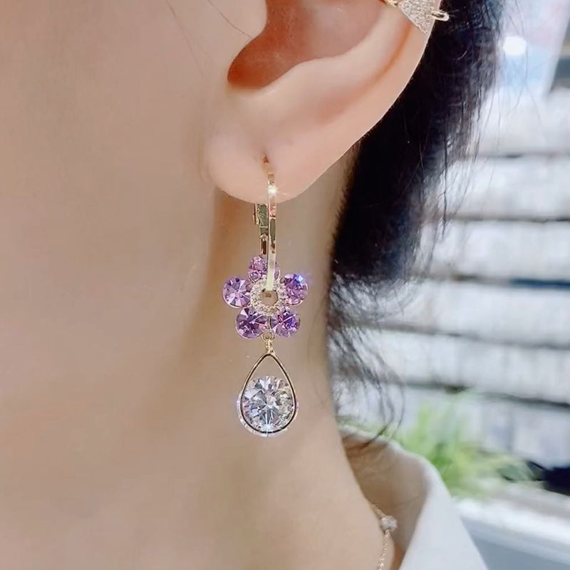 Fashion Flower Crystal Earrings