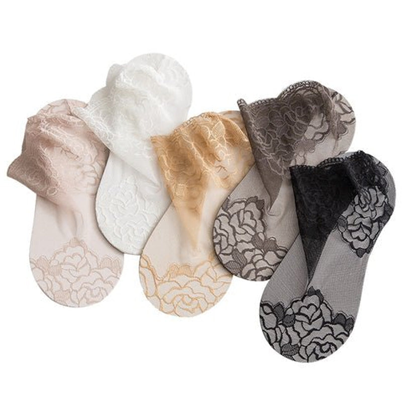 Ladies Fashion Lace Socks (6 Pairs)