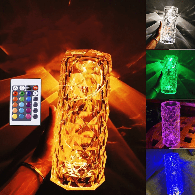 Rose Rays Crystal Diamond Table Lamp