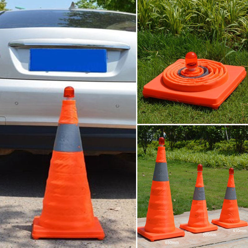 Foldable Traffic Reflective Safety Cone with LED Lights