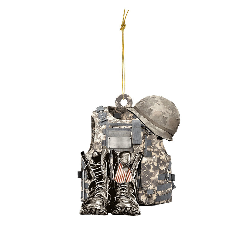 Military Uniform Personalized Flat Acrylic Ornament