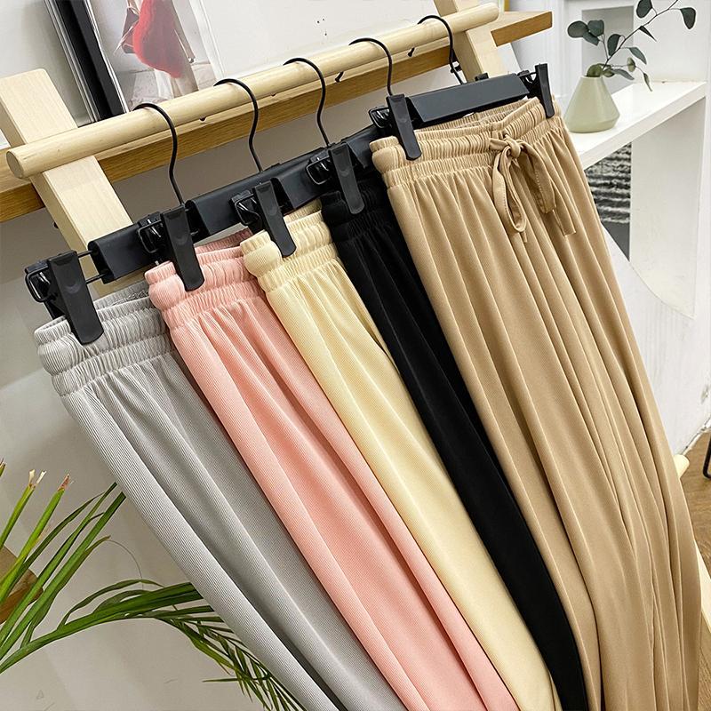 Ladies Ice Silk Wide Leg Pants