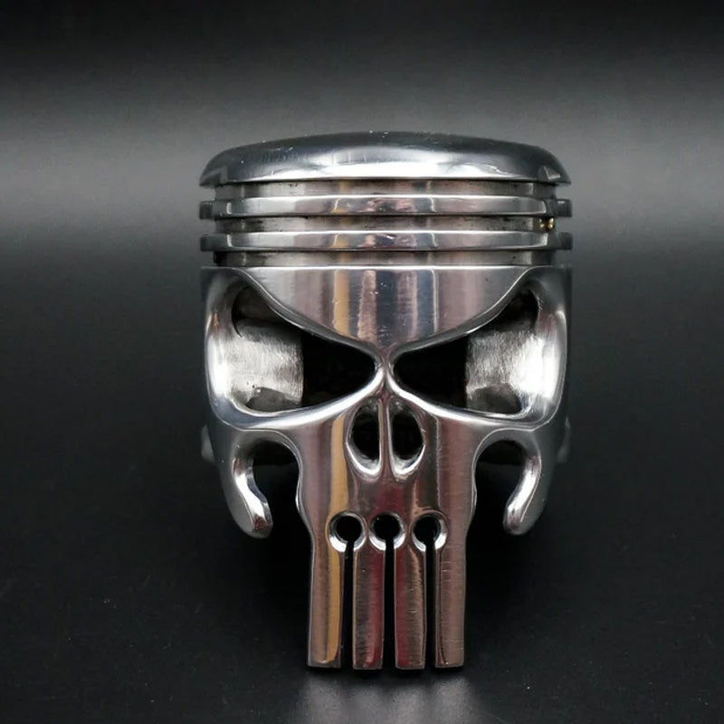 Piston Art Skull Keychain