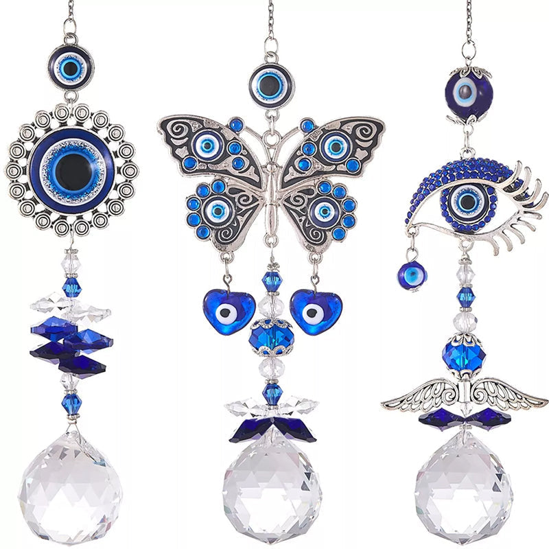 Reganew™ Hanging Crystal Suncatcher Ornament - Turkey Blue Evil Eye