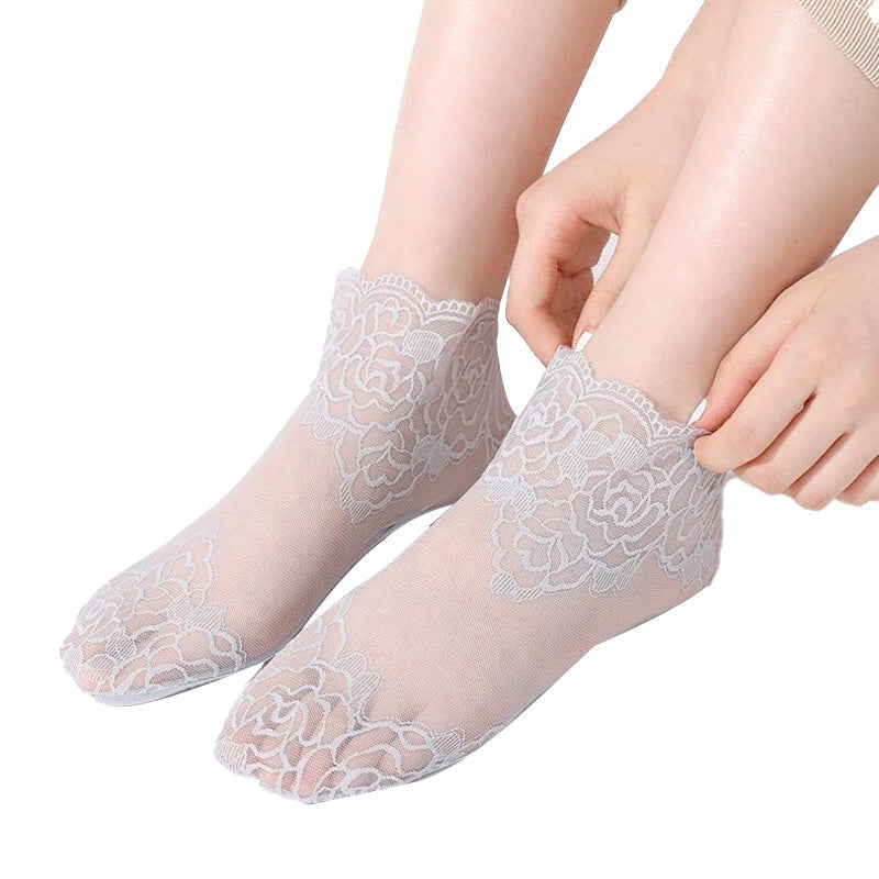 Ladies Fashion Lace Socks (6 Pairs)