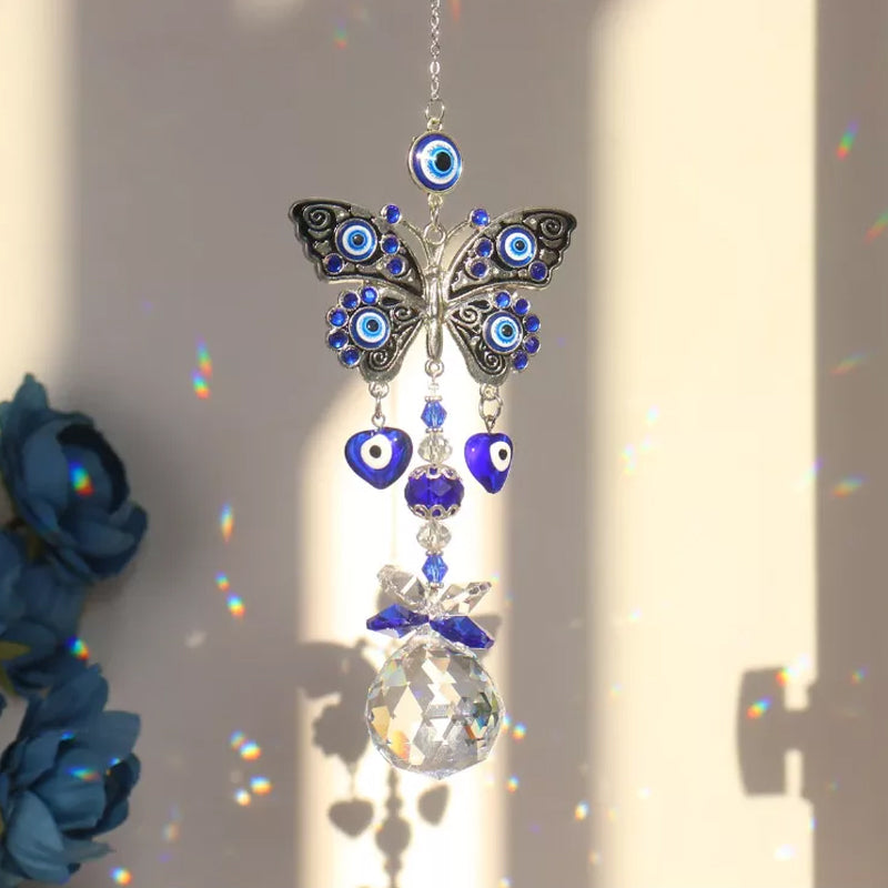 Reganew™ Hanging Crystal Suncatcher Ornament - Turkey Blue Evil Eye