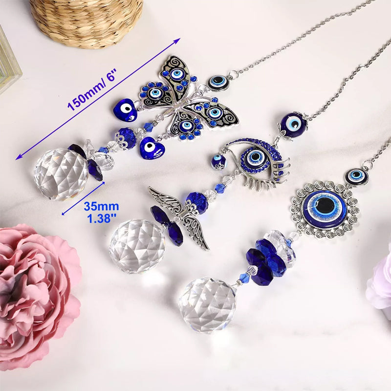 Reganew™ Hanging Crystal Suncatcher Ornament - Turkey Blue Evil Eye