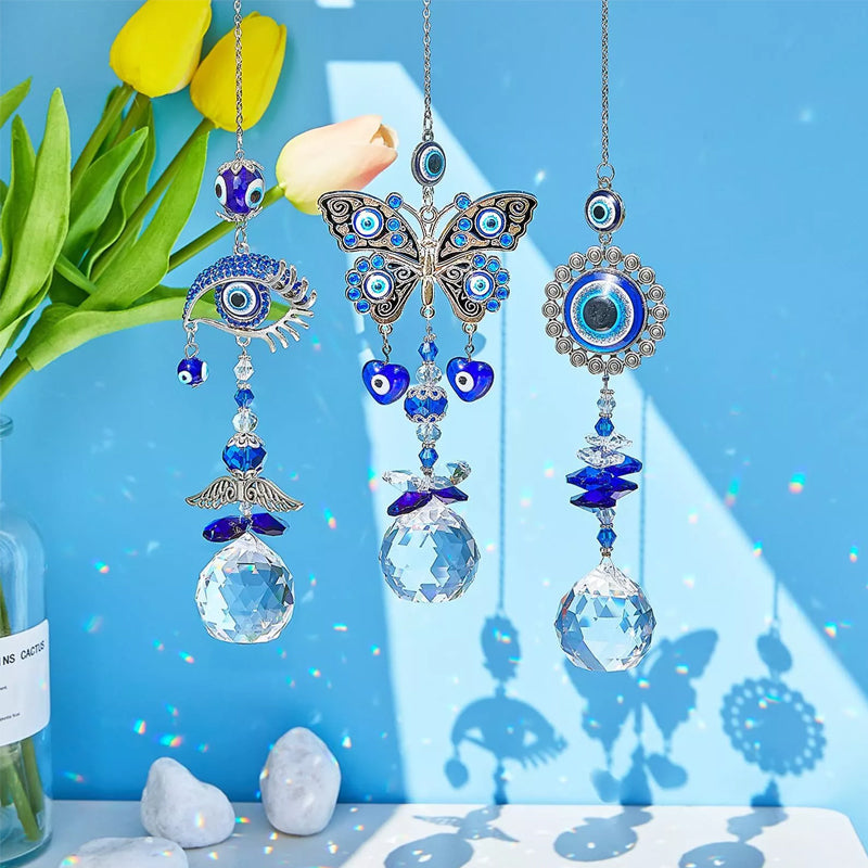 Reganew™ Hanging Crystal Suncatcher Ornament - Turkey Blue Evil Eye